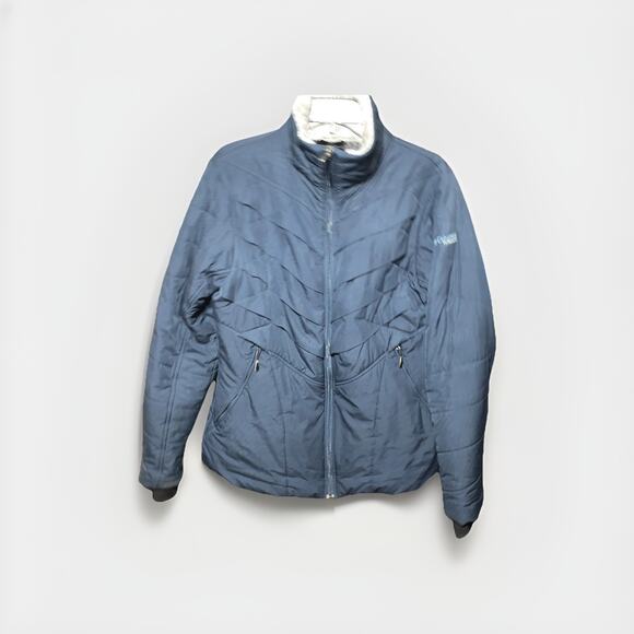 Columbia Jacket Women’s Large Navy Blue Omni-Heat Interchange Insulated Quilted - Picture 6 of 14